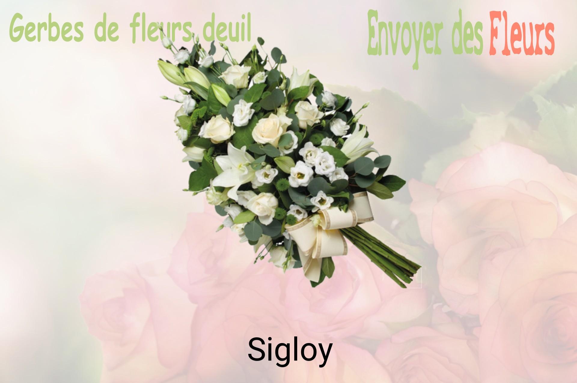 Gerbe de fleurs de deuil livrée à Sigloy